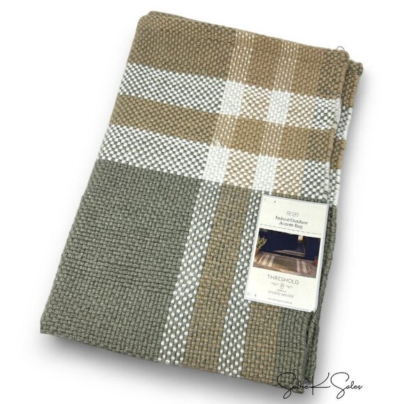 Threshold Studio McGee 2x3‎ Plaid Indoor/Outdoor Scatter Accent Rug Green Target - Picture 5 of 5